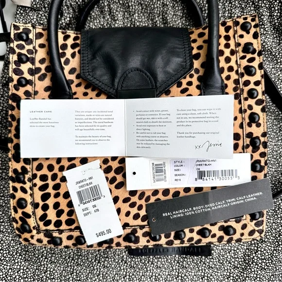 Loeffler Randall Junior Work Tote in Cheetah/Black NWT - Picture 11 of 16